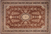 10x14 hand knotted Ziegler wool rug in rust and charcoal - Eclectic Ziegler Lory