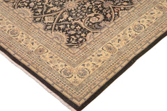 handmade Transitional Kafkaz Charcoal Beige Hand Knotted RECTANGLE 100% WOOL area rug 9x12