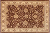 9x11 hand knotted Ziegler wool rug in brown and beige - Classic Ziegler Demetric