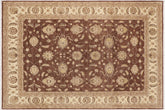 9x12 hand knotted transitional wool rug in brown and beige - Classic Cristie