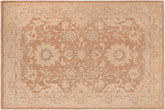 10x14 hand knotted Ziegler wool rug in brown and tan - Bohemian Ziegler Barbera