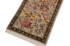 handmade Traditional Kamal Gray Black Hand Knotted RUNNER 100% WOOL area rug 3' x 8'