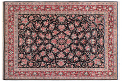 handmade Traditional Sarook Black Red Hand Knotted RECTANGLE 100% WOOL area rug 9x12