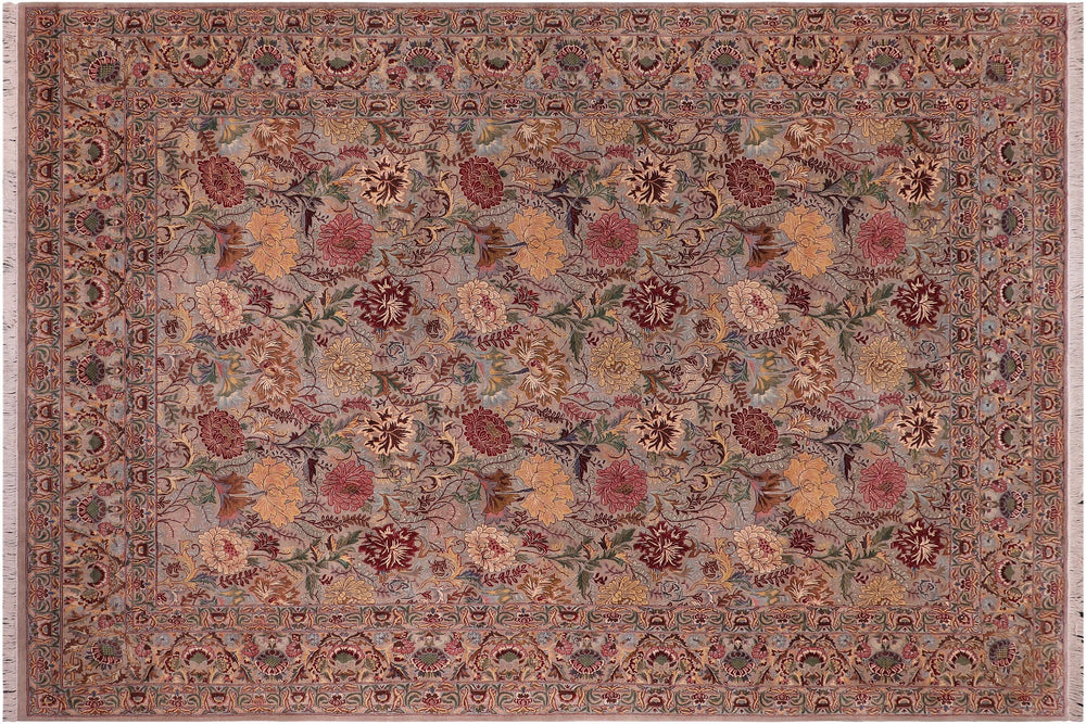handmade Transitional Morris Lt. Gray Lt. Gray Hand Knotted RECTANGLE 100% WOOL area rug 9x12