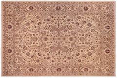 handmade Traditional Agra Beige Red Hand Knotted RECTANGLE 100% WOOL area rug 9x12