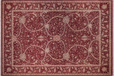 handmade Transitional Arshad Red Red Hand Knotted RECTANGLE 100% WOOL area rug 9x12