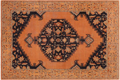 handmade Traditional Antique Rust Blue Hand Knotted RECTANGLE 100% WOOL area rug 8' x 11'