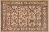 8x9 hand knotted vintage Lavastone low pile wool rug in beige and brown - Lavastone Sebrina