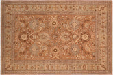 8x10 hand knotted Ziegler wool rug in brown and green - Chic Ziegler Penni