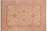 handmade Traditional Kashan Taupe Tan Hand Knotted RECTANGLE 100% WOOL area rug 8x10