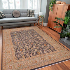 handmade Transitional Kafkaz Charcoal Lt. Gray Hand Knotted RECTANGLE 100% WOOL area rug 8x10