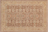 8x12 hand knotted transitional wool rug in brown and gold - Eclectic Delpha