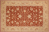 9x13 hand knotted Ziegler wool rug in rust and beige - Chic Ziegler Barbar