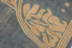 handmade Geometric Antique Blue Tan Hand Knotted RECTANGLE 100% WOOL area rug 9' x 11'