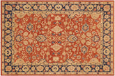 9x12 hand knotted Ziegler wool rug in rust and blue - Oriental Ziegler Mirtha