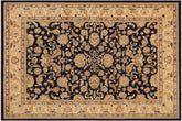 9x12 hand knotted Ziegler wool rug in blue and tan - Chic Ziegler Juliane