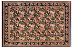 handmade Transitional David Black Black Hand Knotted RECTANGLE 100% WOOL area rug 9x12