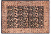 handmade Transitional Dafodils Black Tan Hand Knotted RECTANGLE 100% WOOL area rug 9x12