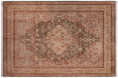 handmade Traditional Tabriz Green Lt. Tan Hand Knotted RECTANGLE 100% WOOL area rug 9x12