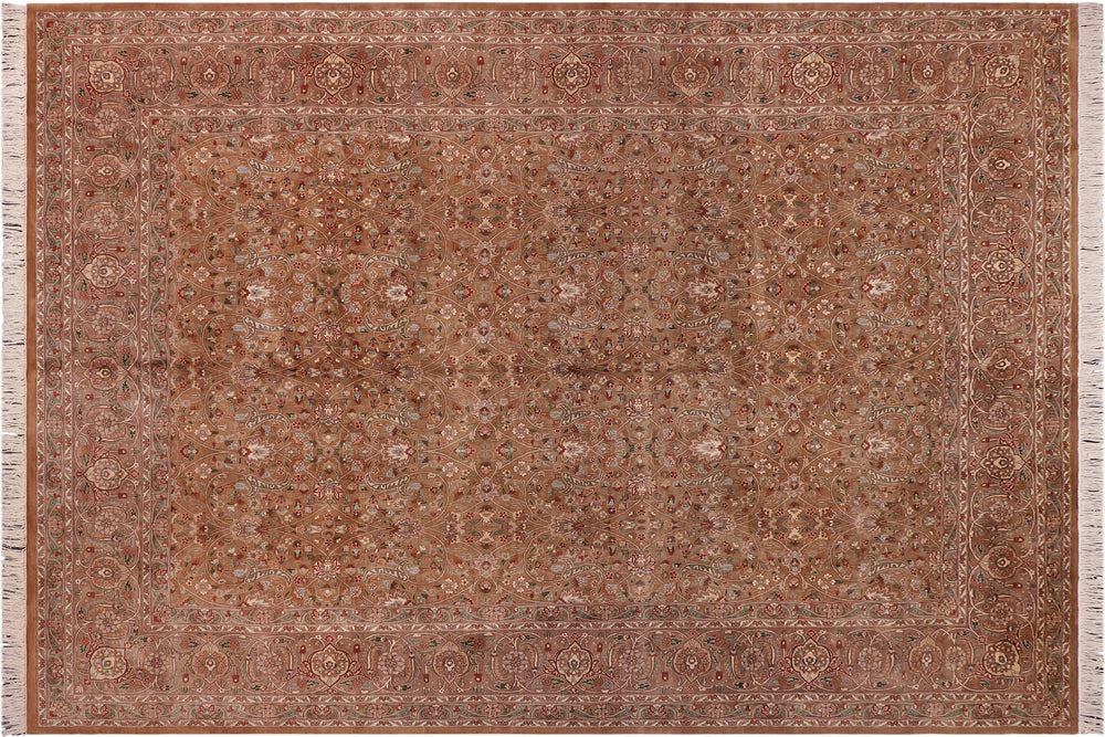 handmade Transitional Drk. Blue Lt. Green Hand Knotted RECTANGLE 100% WOOL area rug 9x12