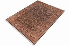 handmade Traditional Mehal Green Tan Hand Knotted RECTANGLE 100% WOOL area rug 9x12