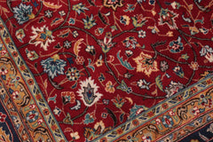 handmade Transitional Red Teal Hand Knotted RECTANGLE 100% WOOL area rug 9x12