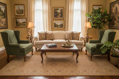 handmade Transitional Kafkaz Brown Lt. Tan Hand Knotted RECTANGLE 100% WOOL area rug 9x12