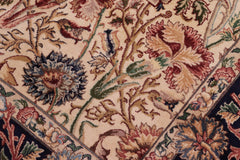 handmade Transitional Sultan Ivory Blue Hand Knotted RECTANGLE 100% WOOL area rug 9x12
