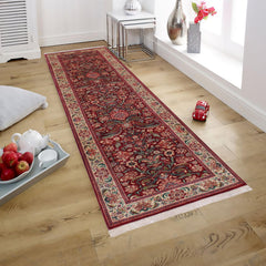 handmade Traditional Kirman Red Beige Hand Knotted RUNNER 100% WOOL area rug 3' x 10'