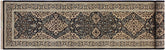 3x13 hand knotted Turkish wool runner in black and ivory - Istanbul Twanna