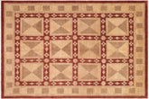8x10 hand knotted transitional wool rug in beige and rust - Bohemian Tomi