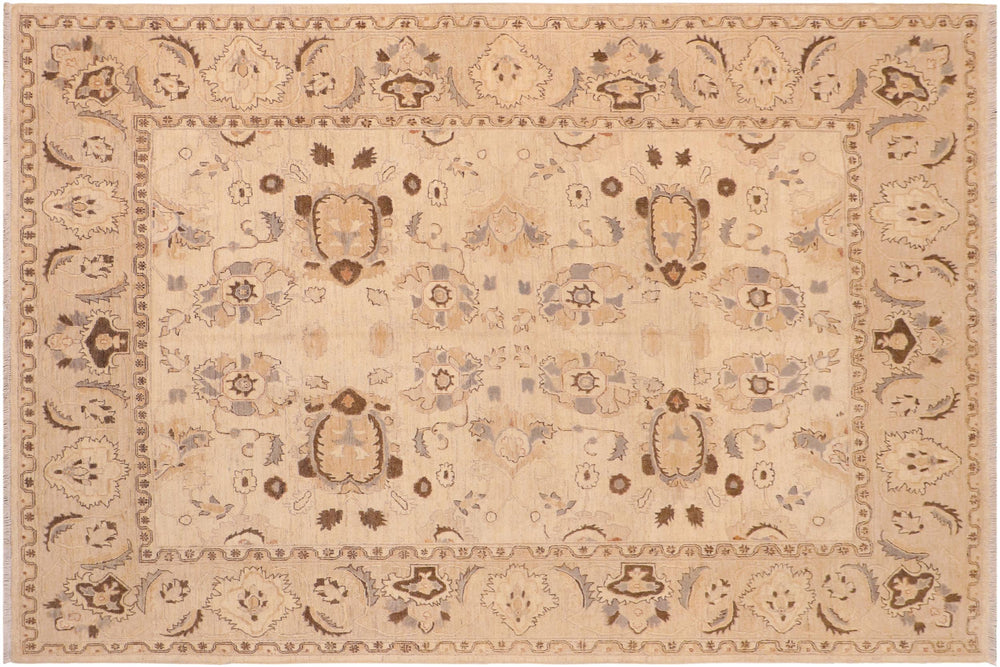 handmade Traditional Kafkaz Tan Brown Hand Knotted RECTANGLE 100% WOOL area rug 8x10