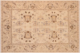 8x10 hand knotted Ziegler wool rug in tan and brown - Bohemian Ziegler Reynalda