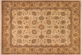 8x10 hand knotted transitional wool rug in beige - Boho Chic Mitzie