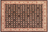 8x10 hand knotted transitional wool rug in brown and beige - Eclectic Miss
