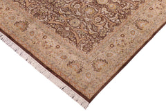 handmade Traditional Brown Beige Hand Knotted RECTANGLE 100% WOOL area rug 8x10