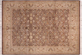 handmade Traditional Brown Beige Hand Knotted RECTANGLE 100% WOOL area rug 8x10