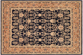 8x10 hand knotted transitional wool rug in blue and brown - Bohemian Lauryn