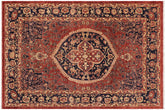 9x12 hand knotted Ziegler wool rug in red - Bohemian Ziegler Jetta Red/