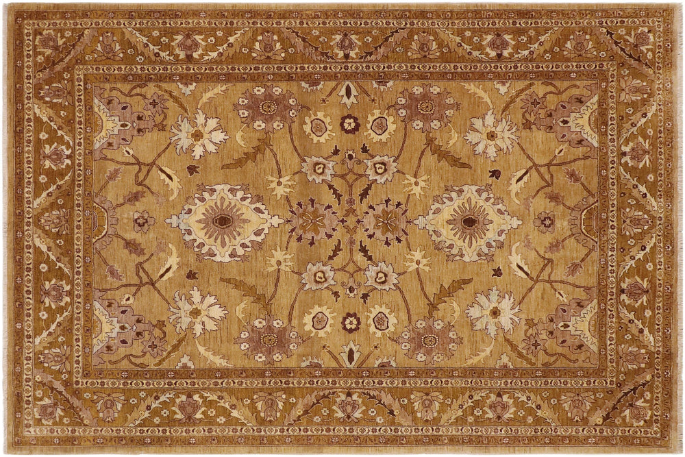 handmade Traditional Kafkaz Tan Brown Hand Knotted RECTANGLE 100% WOOL area rug 9x12