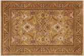 9x12 hand knotted Ziegler wool rug in tan and brown - Bohemian Ziegler Gianna
