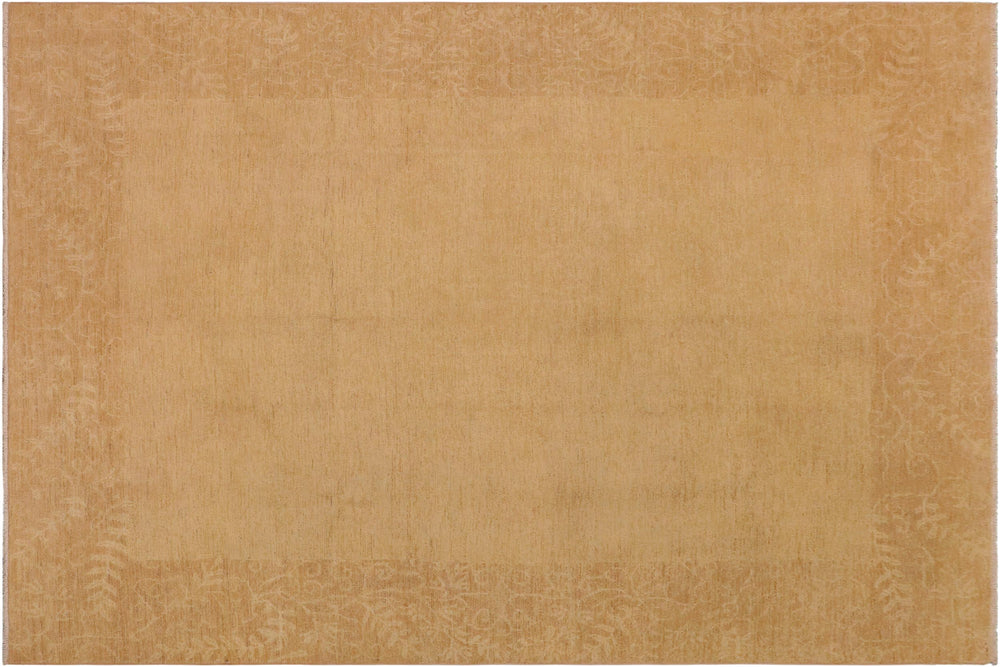 handmade Modern Kafkaz Tan Beige Hand Knotted RECTANGLE 100% WOOL area rug 9' x 11'
