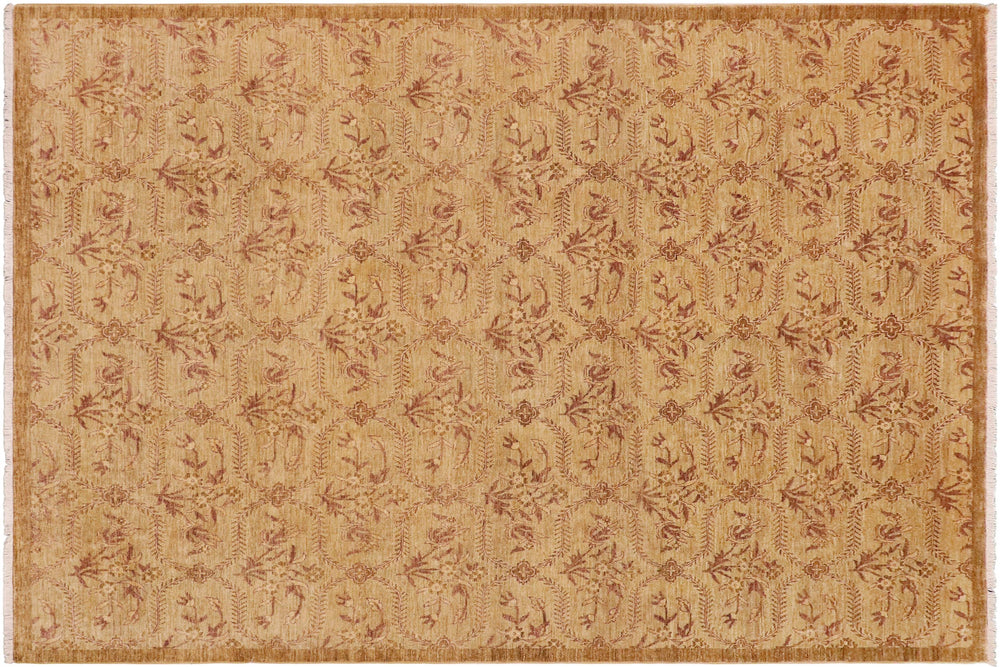 handmade Modern Kafkaz Green Brown Hand Knotted RECTANGLE 100% WOOL area rug 9' x 12'