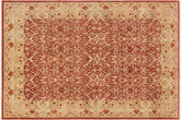 9x12 hand knotted transitional wool rug in rust and gold - Oriental Ricki