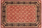 9x11 hand knotted transitional wool rug in red and black - Boho Chic Larry