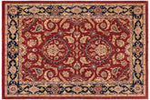 9x12 hand knotted Ziegler wool rug in red and blue - Chic Ziegler Kandis
