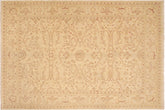 8x12 hand knotted Ziegler wool rug in beige and brown - Bohemian Ziegler Yon