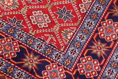 Vintage Shirwan Robert Red/Blue Wool Rug - 4'6''X6'7''