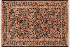 handmade Transitional Gulshan Black Red Hand Knotted RECTANGLE 100% WOOL area rug 6x9