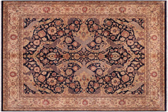 handmade Traditional Agra Blue Beige Hand Knotted RECTANGLE 100% WOOL area rug 8x11